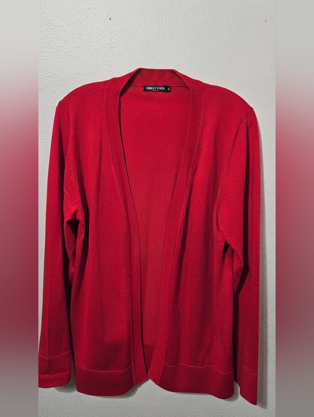 Open-Front Red Women's Cardigan Sweater